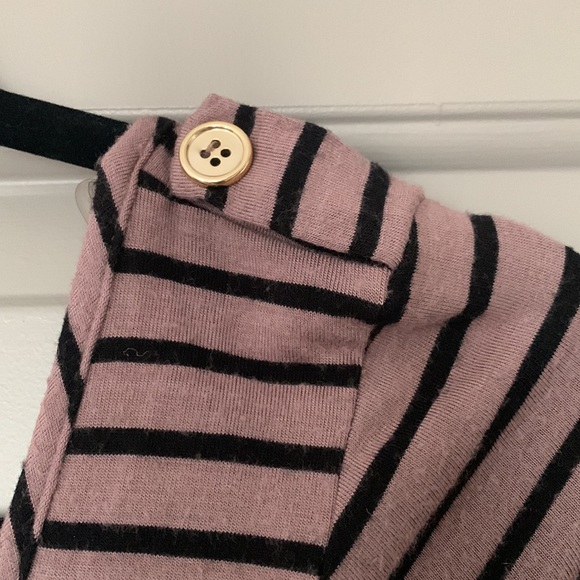 Brown and Black Striped 3/4 length shirt - Picture 4 of 6